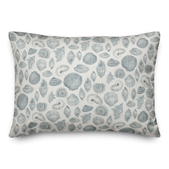 Blue Multicolor Shell Throw Pillow